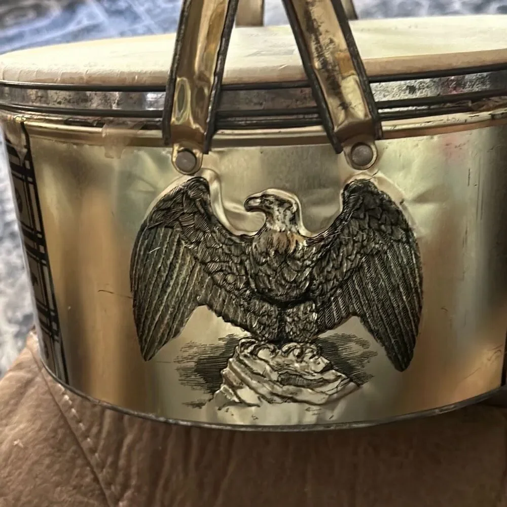 Vintage 1940s–1950s Eagle Motif Decorative Snare Drum w/ Tri-Chem Spark-L-On Kit